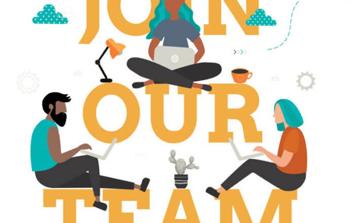 graphic of people working that says join our team
